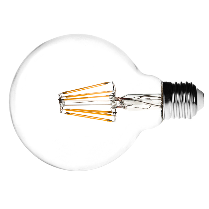 SuperlightingLED G30 E26 E27 6W LED Vintage Antique Filament Light Bulb 60W Equivalent 4 Pack AC100 130V or 220 240V